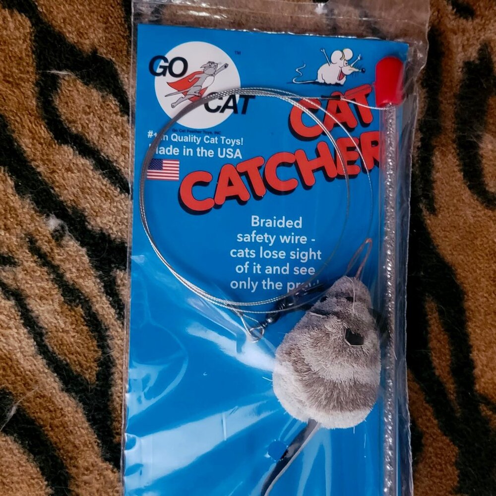 Cat Catcher Mouse Wand Toy New!